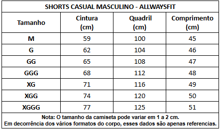 SHORTS CASUAL MASCULINO - ALLWAYSFIT